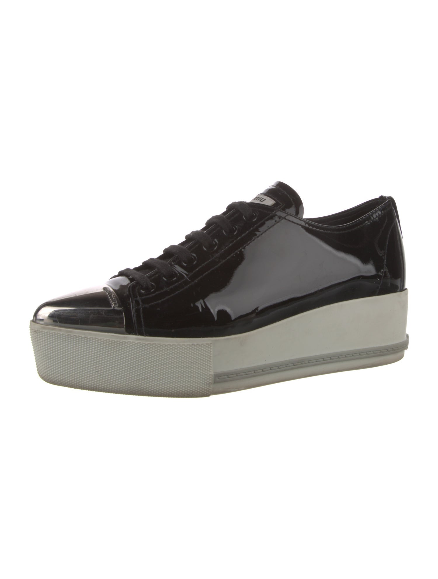 Miu Miu Patent Leather Colorblock Pattern Oxfords