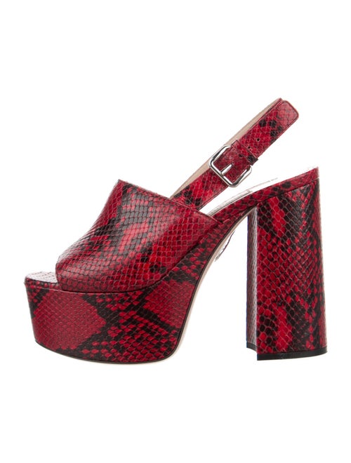 Miu Miu Leather Animal Print Slingback Sandals