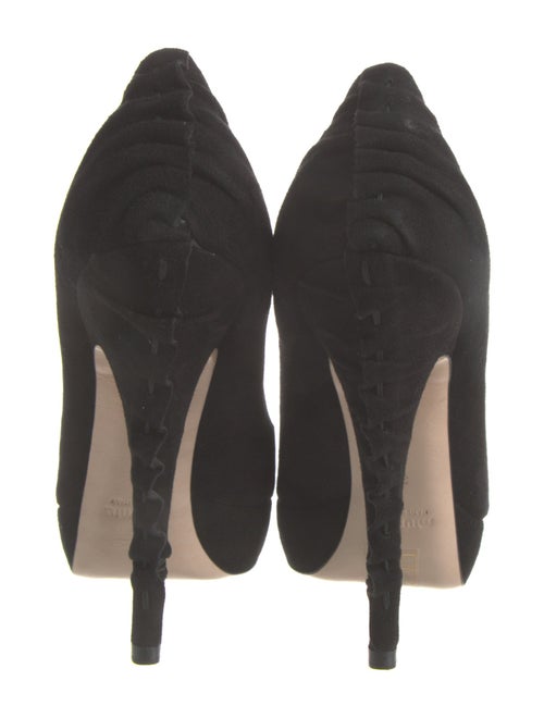 Miu Miu Suede Ruffle Embellishment D'Orsay Pumps