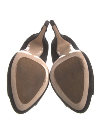 Miu Miu Suede Ruffle Embellishment D'Orsay Pumps