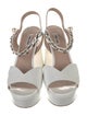 Miu Miu Patent Leather Chain-Link Accents Sandals