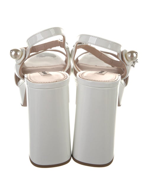 Miu Miu Patent Leather Chain-Link Accents Sandals