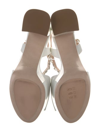 Miu Miu Patent Leather Chain-Link Accents Sandals