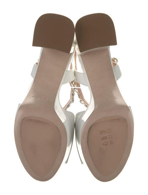 Miu Miu Patent Leather Chain-Link Accents Sandals