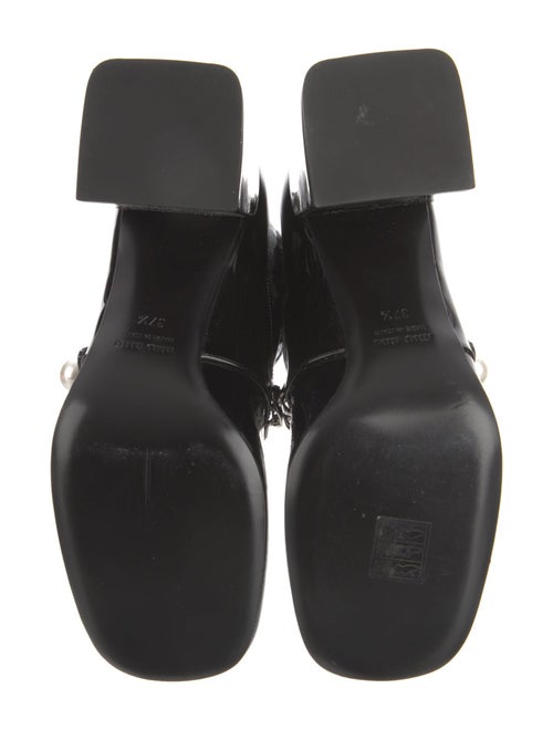 Miu Miu Patent Leather Chain-Link Accents Boots