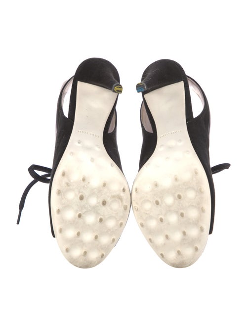 Miu Miu Suede Colorblock Pattern Slingback Pumps