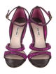 Miu Miu Leather Glitter Accents Sandals