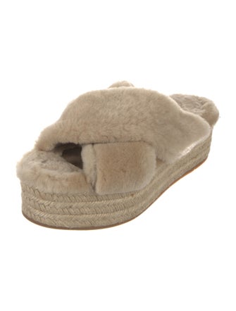 Miu Miu Shearling Faux Fur Trim Espadrilles