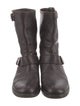 Miu Miu Leather Studded Accents Moto Boots