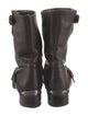 Miu Miu Leather Studded Accents Moto Boots