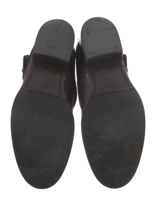 Miu Miu Leather Studded Accents Moto Boots