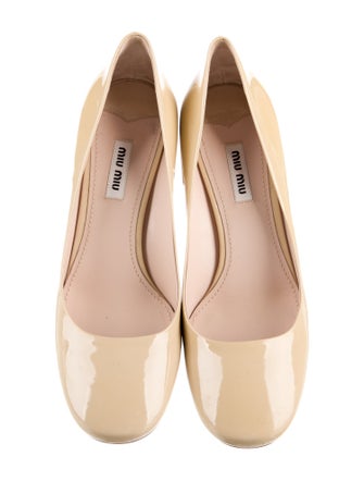 Miu Miu Patent Leather Crystal Embellishments Pumps