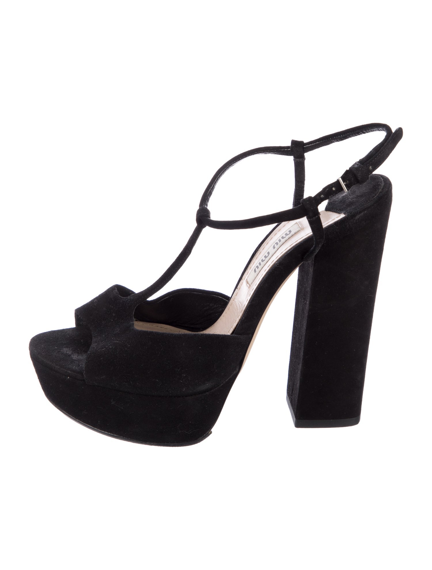 Miu Miu Suede T-Strap Sandals