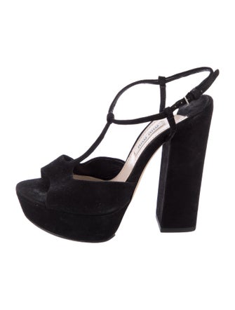 Miu Miu Suede T-Strap Sandals