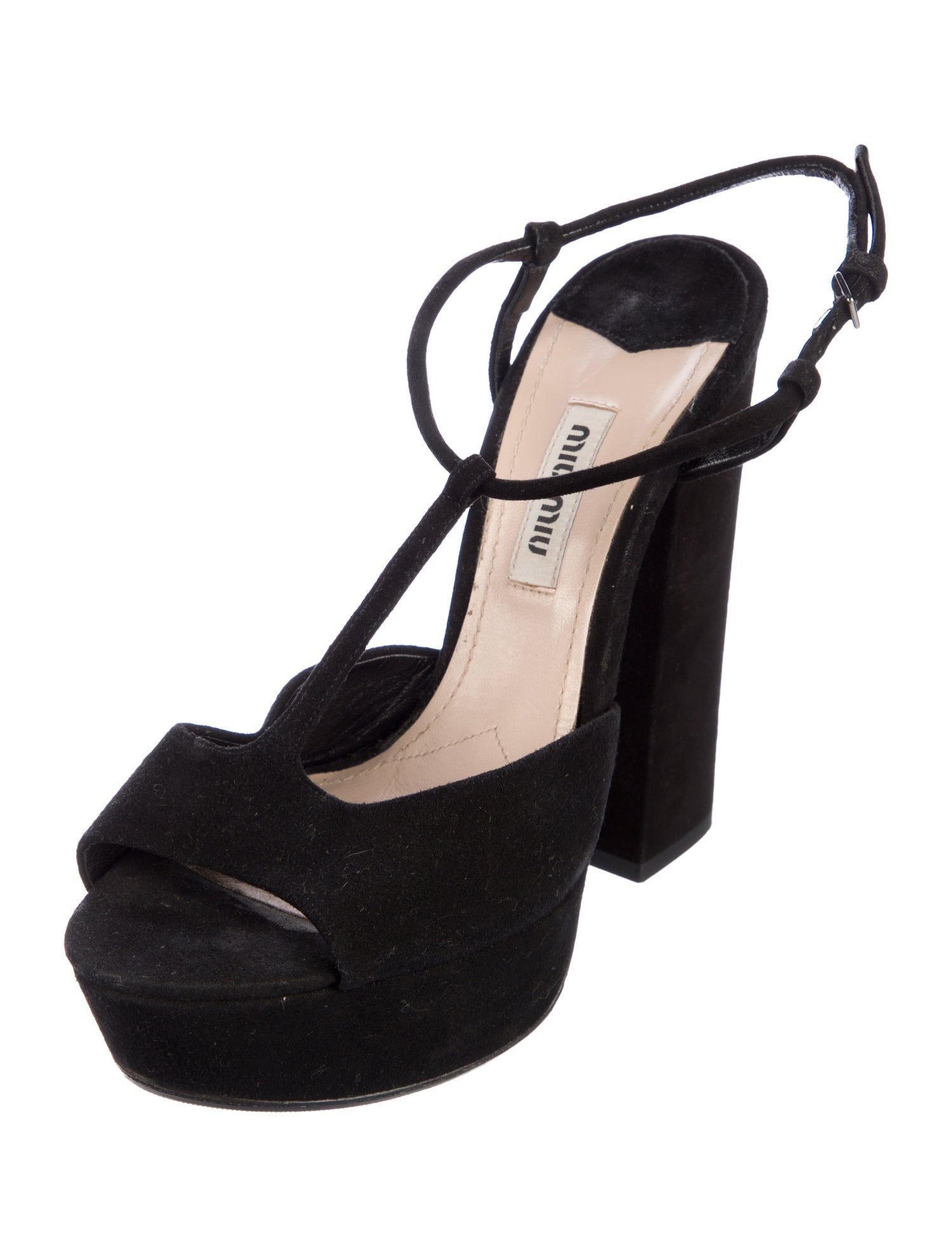 Miu Miu Suede T-Strap Sandals