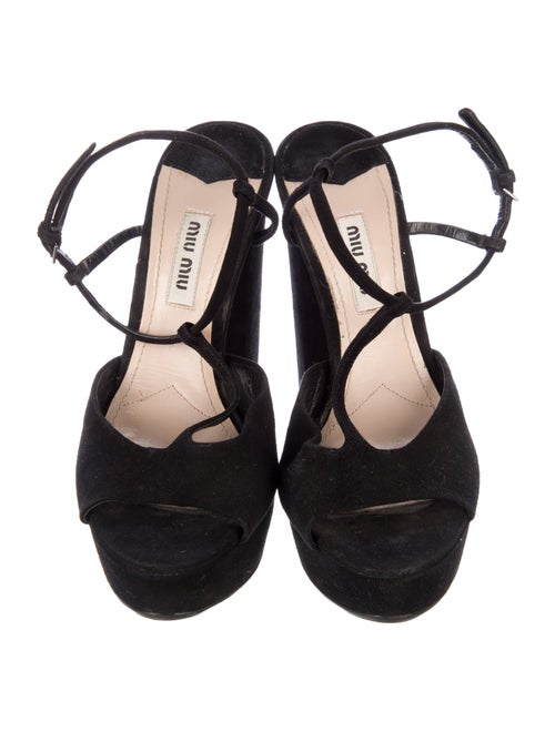 Miu Miu Suede T-Strap Sandals