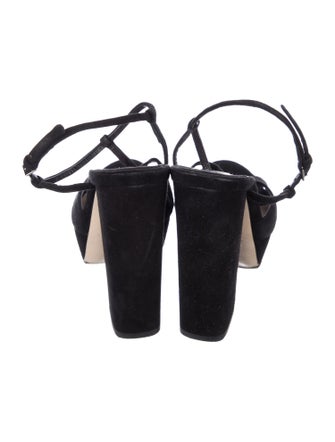 Miu Miu Suede T-Strap Sandals