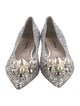 Miu Miu Faux Pearl Accents Glitter Ballet Flats