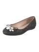 Miu Miu Glitter Bow Accents Ballet Flats