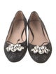 Miu Miu Glitter Bow Accents Ballet Flats