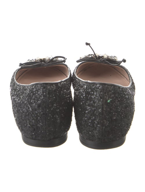 Miu Miu Glitter Bow Accents Ballet Flats