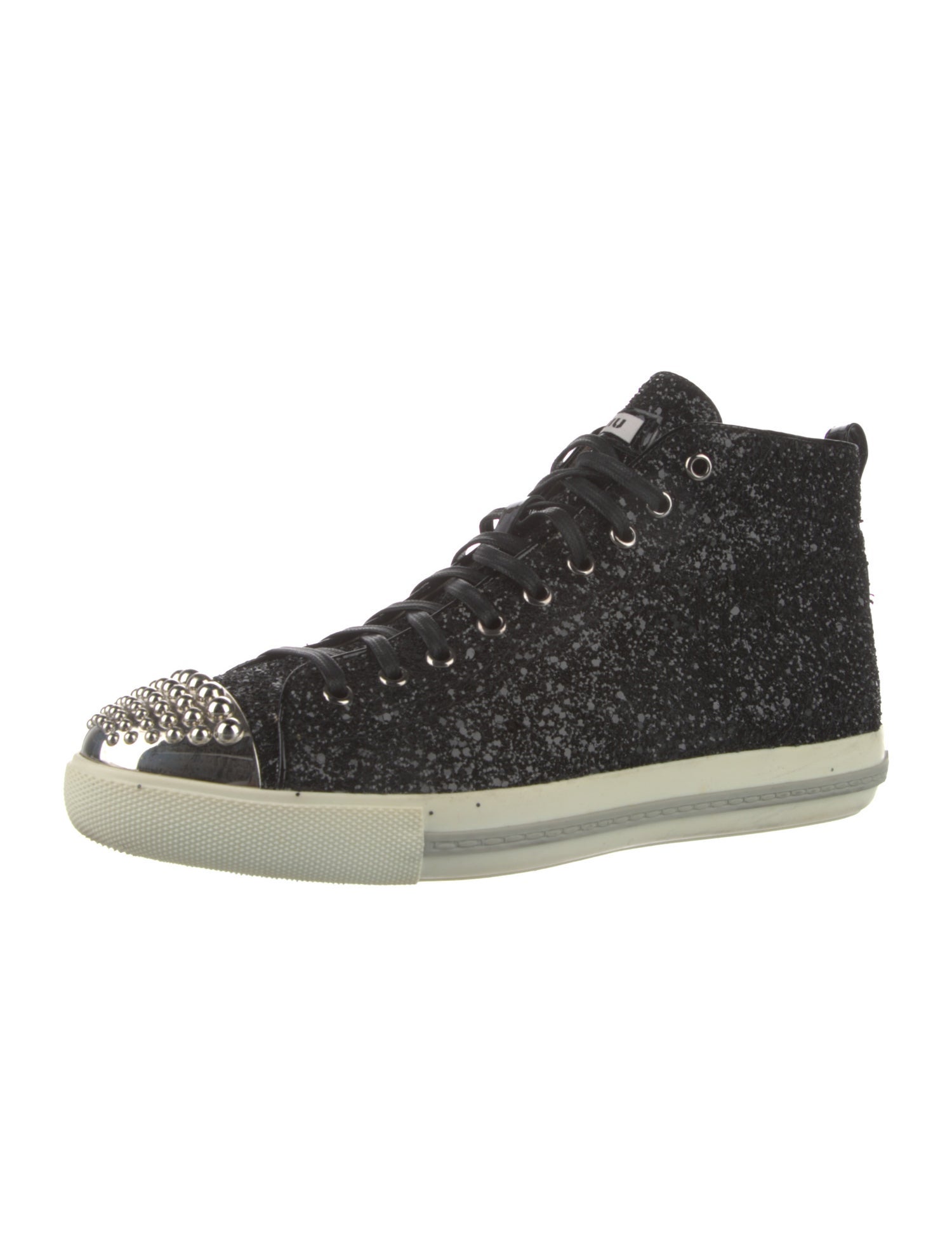 Miu Miu Glitter Colorblock Pattern Sneakers