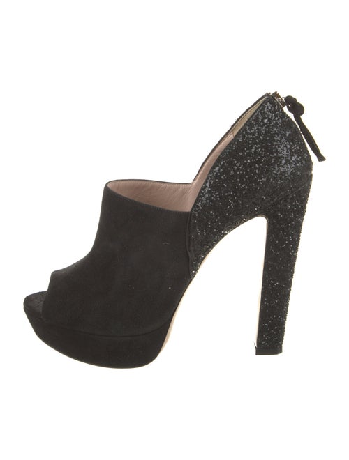 Miu Miu Suede Glitter Accents Pumps