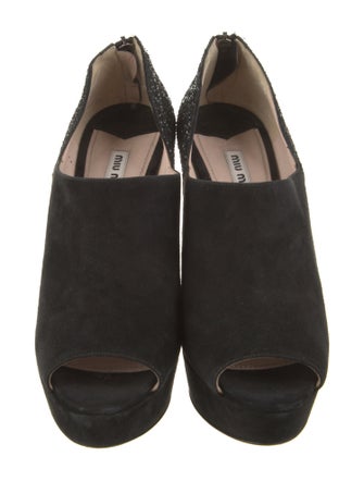 Miu Miu Suede Glitter Accents Pumps