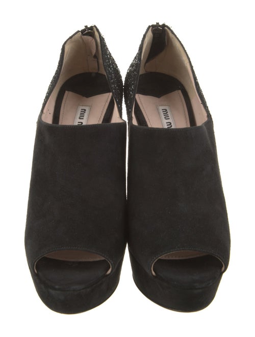 Miu Miu Suede Glitter Accents Pumps