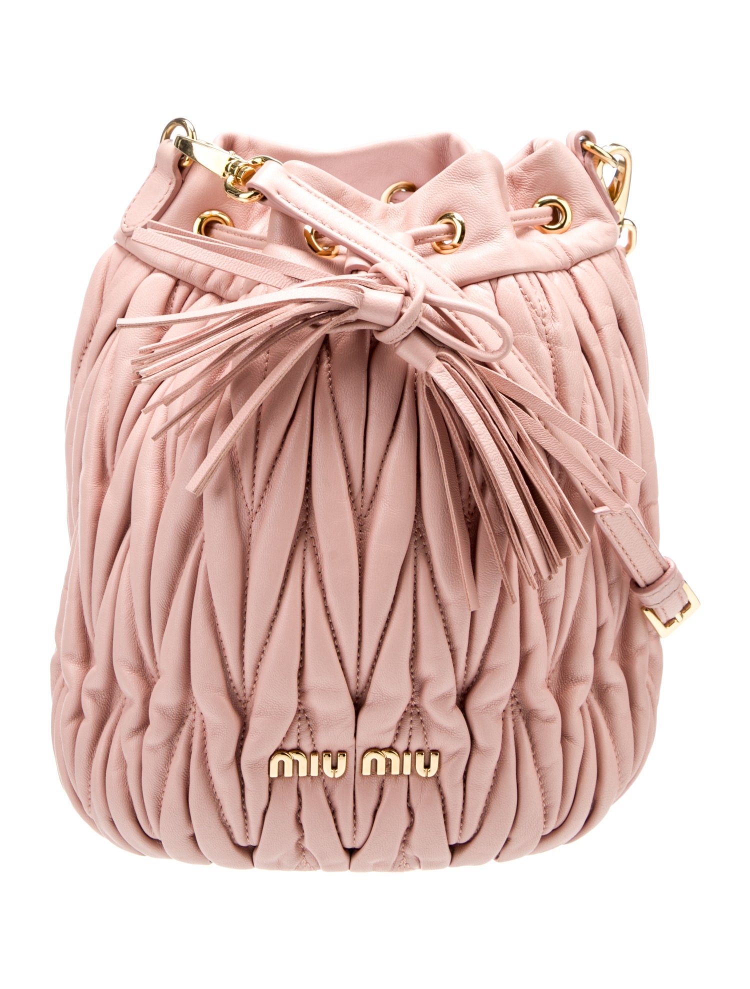 Prada Vitello Daino Bucket Bag - White Bucket Bags, Handbags