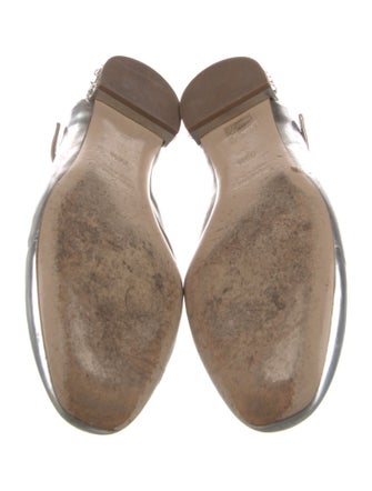 Miu Miu Patent Leather Crystal Embellishments Mary Jane Flats