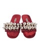 Miu Miu Velvet Studded Accents Slides