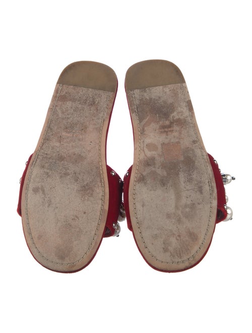 Miu Miu Velvet Studded Accents Slides