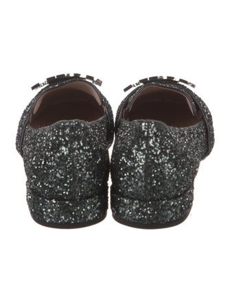 Miu Miu Glitter Studded Accents Loafers