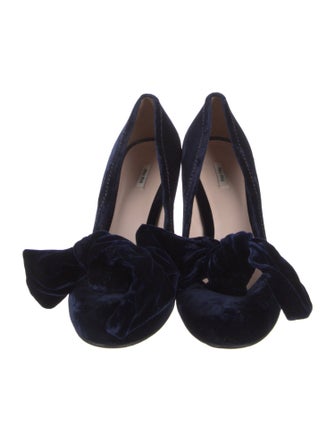 Miu Miu Velvet Bow Accents Pumps