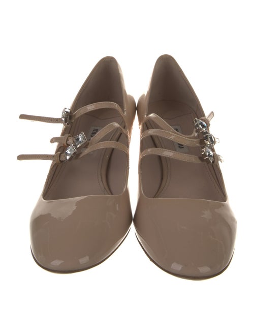 Miu Miu Patent Leather Crystal Embellishments Pumps