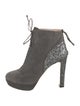 Miu Miu Suede Glitter Accents Lace-Up Boots