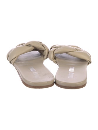 Miu Miu Leather Braided Accents Slides