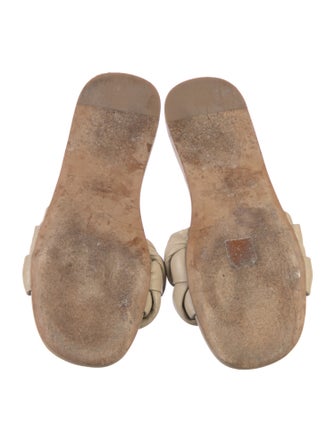 Miu Miu Leather Braided Accents Slides