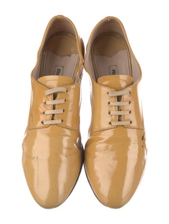Miu Miu Patent Leather Crystal Embellishments Oxfords