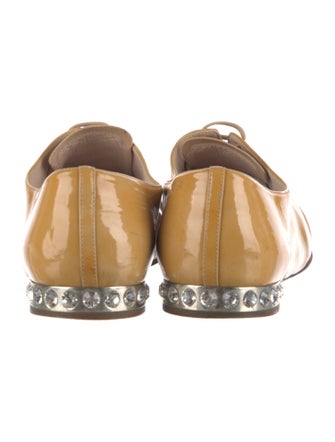 Miu Miu Patent Leather Crystal Embellishments Oxfords