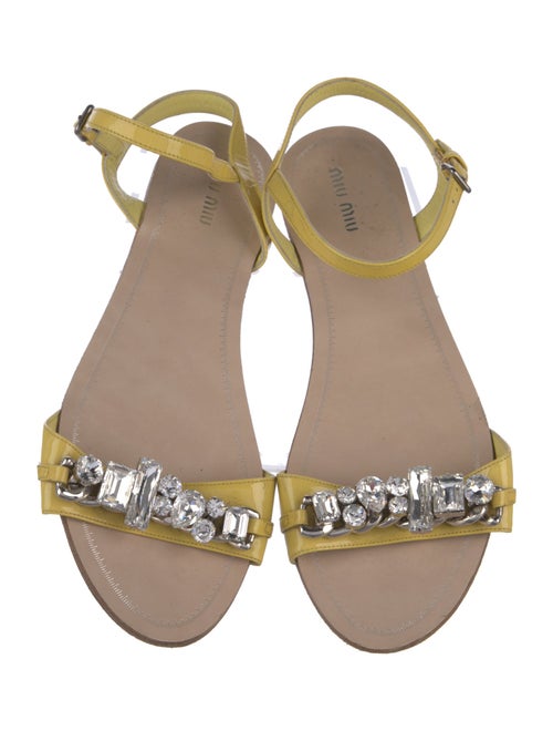 Miu Miu Leather Crystal Embellishments Sandals