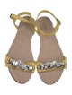 Miu Miu Leather Crystal Embellishments Sandals