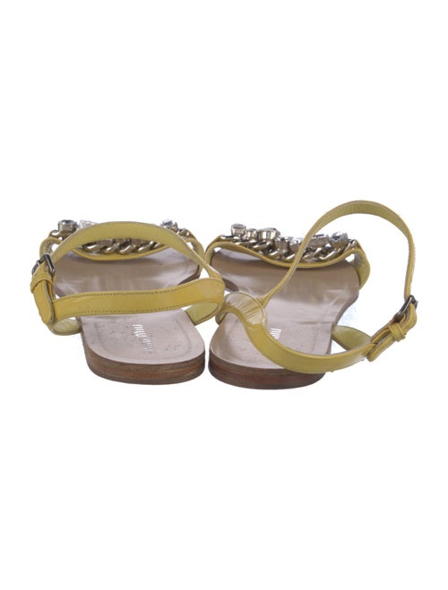 Miu Miu Leather Crystal Embellishments Sandals