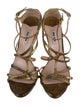 Miu Miu Leather Animal Print Sandals