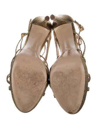 Miu Miu Leather Animal Print Sandals