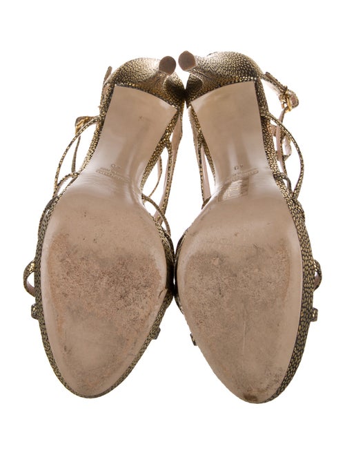 Miu Miu Leather Animal Print Sandals