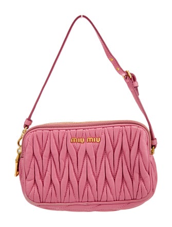 Miu Miu Leather Matelasse Double Zip