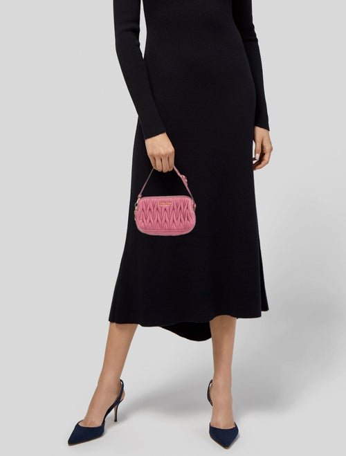 Miu Miu Leather Matelasse Double Zip