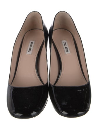 Miu Miu Patent Leather Crystal Embellishments Pumps